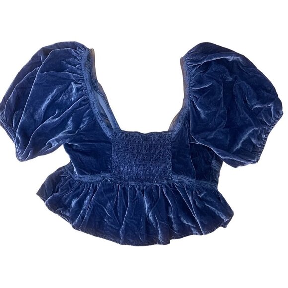 Free People Women Velvet Top L Coquette Whimsigoth Cottagecore Lace Fairy Grunge - Picture 2 of 8